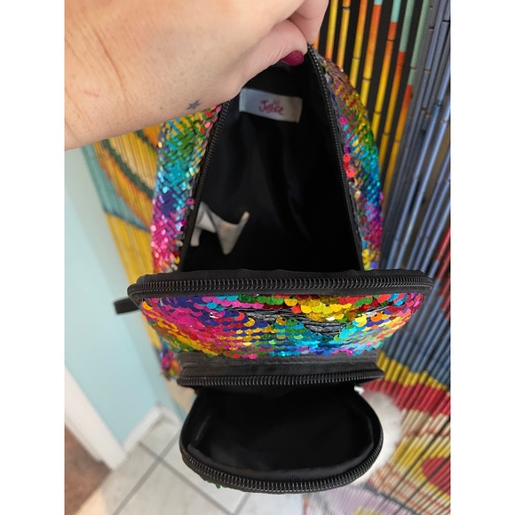 Sequin Rainbow Emoji Small Backpack - Picture 6 of 9